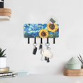thumbnail image 6 of Sunflowers Starry Sky Key Holder for Wall Mail Holder Organizer with 5 Key Hooks Wall Mount Key Rack with Shelf, 6 of 6