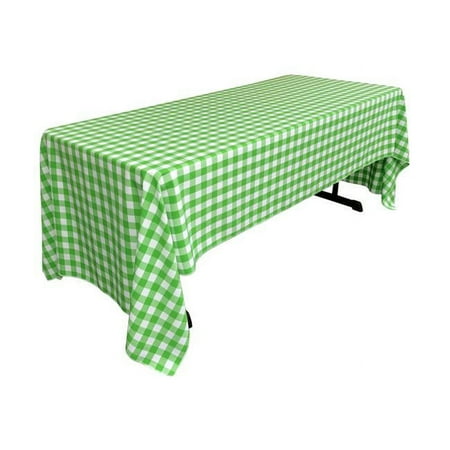 

TCcheck60x120-LimeK84 Polyester Gingham Checkered Rectangular Tablecloth White & Lime - 60 x 120 in.