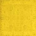 thumbnail image 1 of Ahgly Company Machine Washable Indoor Square Abstract Yellow Modern Area Rugs, 5' Square, 1 of 4