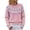 29#Light pink, variant on Ladies Retro Nordic Fair Isle Knit Sweater Multicolor Geometric Stripe Crew Neck Long Sleeve Casual Pullover M