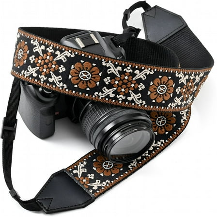 GASTROPOD Camera Strap for Photographers - 2" Vintage Embroidered Shoulder Neck & Crossbody Strap for All DSLR and SLR Camera
