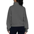 thumbnail image 4 of SAATLERI Womens Cropped Hoodie Casual Stand Collar Sweatshirt Loose Fit Full Zip Up Long Sleeve Pullover Fall Fashion Top, 4 of 6