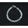 thumbnail image 2 of Crystal Quartz 8mm Rondelle Shape Faceted Cut Beads 7 inch Silver Plated Clasp Bracelet for men, women, unisex. Link Chain Stacking Bracelet.|LINK_02309, 2 of 4