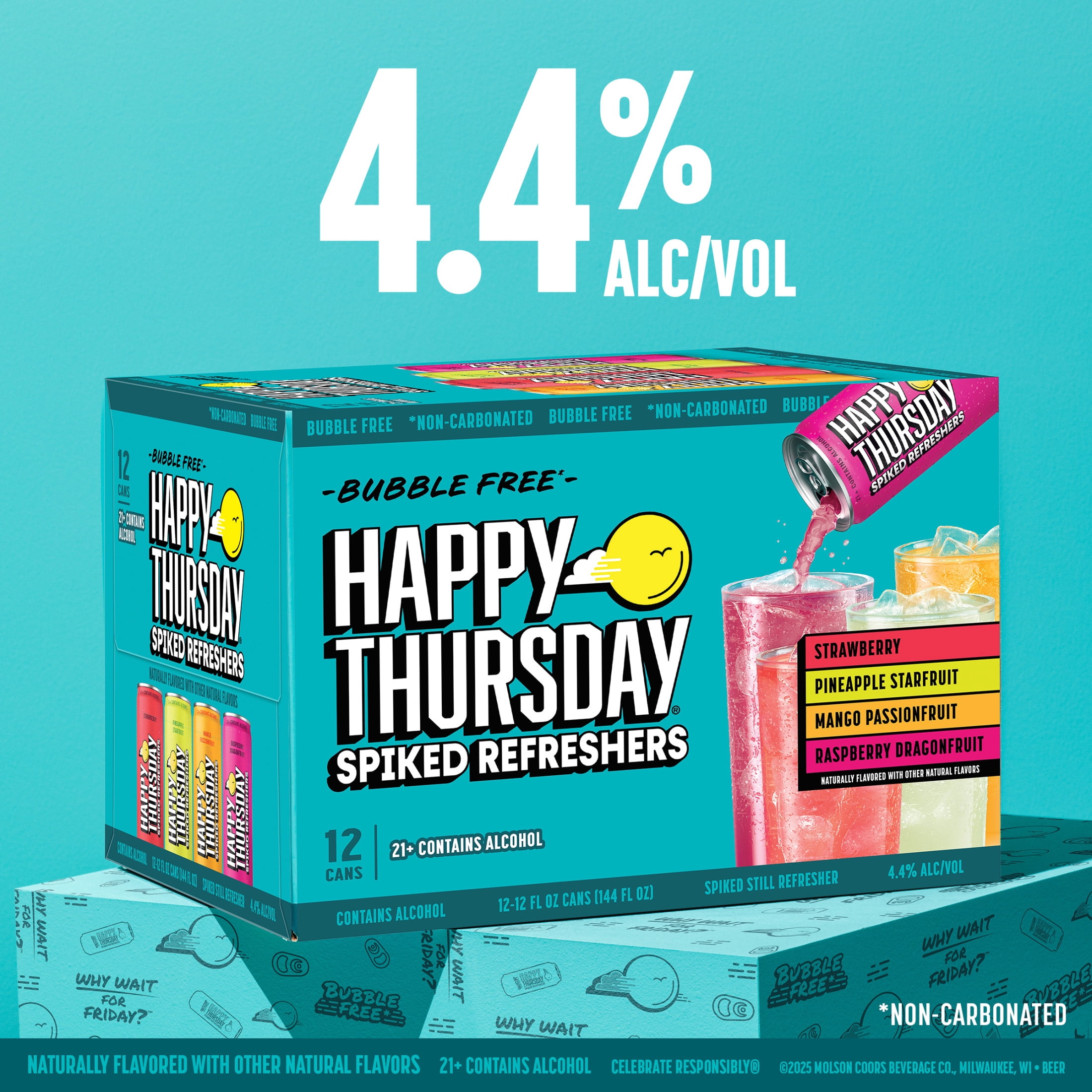 Happy Thursday Variety Pack, 12 pack, 12 fl oz Aluminum Cans, 4.4% ABV