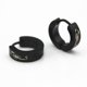 thumbnail image 4 of Pendientes Huggie Yuyangstore de aro de acero inoxidable negro para mujer, 4 of 8