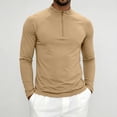 thumbnail image 2 of Linfrsh Men Tops Quarter Zip Pullover for Men Mock Neck Sweatshirt Lightweight Men's Long Sleeve Golf Shirt, 2 of 7