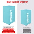 thumbnail image 3 of Caroeas XX-Large Laundry Baskets 27" Tall with Leather Handle, Laundry Basket on Wheels , Collapsible Laundry Hamper, Rolling Hamper Dorm Baskets (Light Blue), 3 of 5