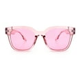 thumbnail image 4 of Womens Fun Pop Color Oversized Horn Rim Retro Plastic Fashion Sunglasses Pink, 4 of 7