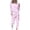 Pink, variant on Birdeem Women Loose Two-Piece Sets Solid Long Sleeve Tops Casual Pants Sweatsuit