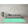 thumbnail image 3 of Ahgly Company Indoor Round Solid Turquoise Blue Modern Area Rugs, 4' Round, 3 of 4