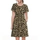 thumbnail image 1 of Fotbe Leopard Print-1 Vestido Largo de Moda para Mujer, Vestido Tipo Camiseta con Manga Corta y Estilo Casual a Rayas y Bloques de Color, 1 of 6