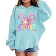 thumbnail image 3 of Cute Hoodies for Teen Girls Trendy Oversized Hooded Sweatshirt Fourth Grade Colorful Bow Graphic Long Sleeve Pullover Sweater, 3 of 9