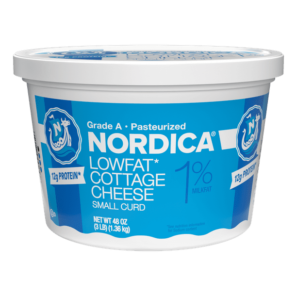 Nordica Regular Curd Cottage Cheese, 1 LowFat, 48oz