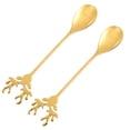 thumbnail image 3 of 2 unids Cucharas creativas Cucharas Cucharas de acero inoxidable Cucharas de Navidad Elk Forma Cucharas, 3 of 5