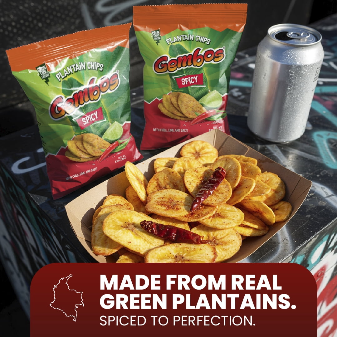 Gembos Spicy Chile Lime Plantain Chips, 5.29 oz, 6 Pack