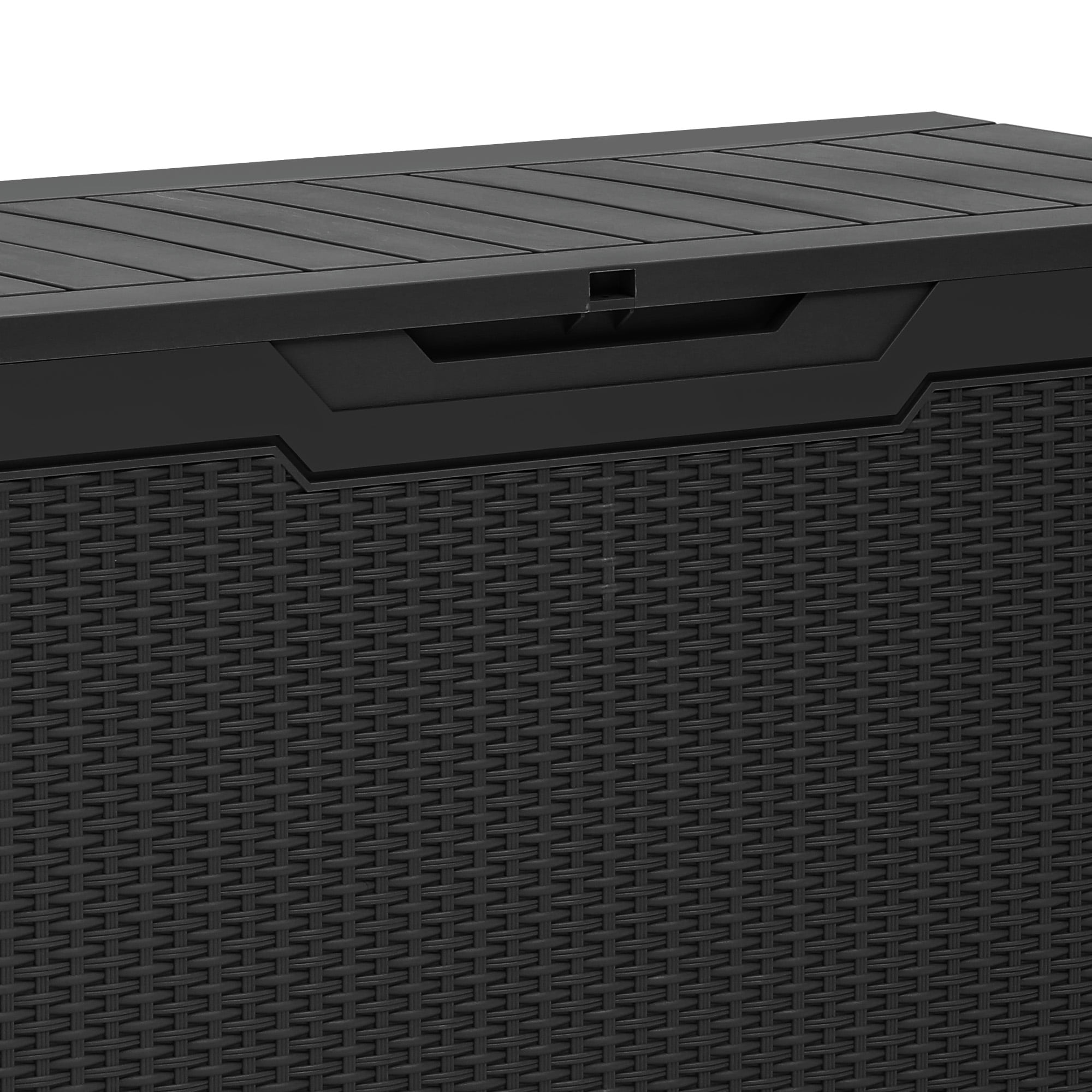 Uforic 80 Gallon Resin Deck Box,Outdoor Storage Box with Lockable lid for Patio Furniture, Waterproof,Black