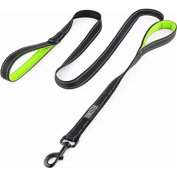 Heavy Duty Dog Leash - 2 Handles by Padded Traffic Handle for Extra Control, 6foot Long - Perfect for Medium to Large Dogs (6 ft, Black)