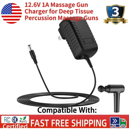 12.6V 1A Massage Gun Charger for Deep Tissue Percussion Massage Guns