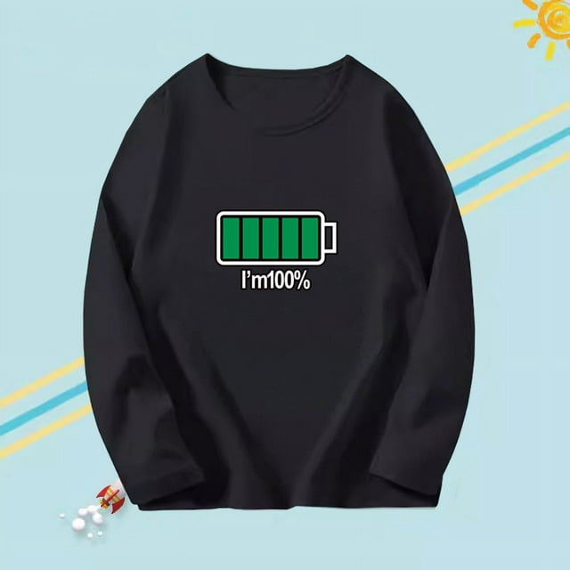 2023 Printemps T-shirts à Manches Longues pour Enfants Coton Col Rond Garçon Tee Automne T-shirts Grand Garçon Automne Noir 10T