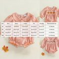 thumbnail image 3 of Gerichy Newborn Infant Baby Girl Halloween Outfit Pumpkin Turkey Embroidery Long Sleeve Smocked Bubble Romper Ruffle Thanksgiving Bodysuit 0-18 Months, 3 of 4