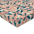 thumbnail image 4 of Ambesonne Garden Scene Fitted Sheet, Boho Simple Flowers, Twin Size, Coral Sea Blue Peach, 4 of 5
