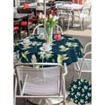 thumbnail image 5 of Outdoor Tablecloth with Umbrella Hole for Patio/Picnic/Party/Camping, Blue Summer Botanical Waterproof Table Cloth Round Cover Washable, Green Spring Floral Birds Farmhouse (Dia 54"), 5 of 8
