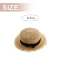 thumbnail image 2 of 52-54cm hat circumference children's straw hat sunscreen outdoor bow flat top hat seaside beach hat foldable sun hat - Light coffee, 2 of 5