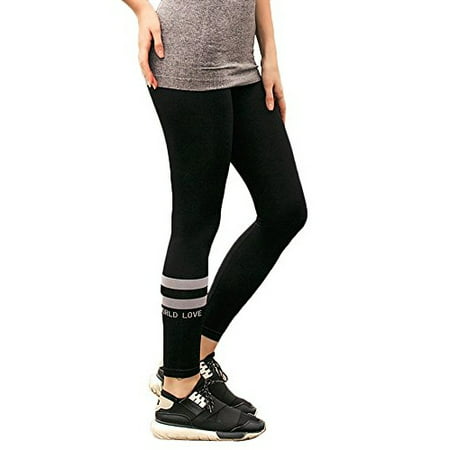 Women's Stretch Fit Leggings Workout Pants with Double Stripe Design for Yoga, Sports, Running Gym, Crossfit, Zumba (L/XL,