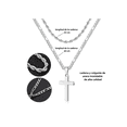 thumbnail image 2 of Collar Cadenas Cruz Dijes Acero Inoxidable Hombres Joyeria Xtellar blanco, 2 of 4