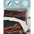 thumbnail image 4 of Red Marble Twin Size Down Alternative Comforter, Lightweight Comforter Quilt Bedding Set with Pillow Shams Gold Abstract Vintage Modern Ombre Art All Seasons Bed Comforter Duvet Insert 68"x86", 4 of 7