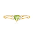 thumbnail image 5 of Rosec Jewels Heart Promise Ring - Peridot and Diamond Ring for Women (AAA Grade), 14K Yellow Gold, US 5.50, 5 of 9