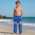 thumbnail image 6 of SGFCWSX Boys Lounge Pants Elastic Waist Loose Fit Soft Graphic Print Casual Pants for Kids Blue Size 6 Years, 6 of 9