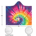 thumbnail image 3 of Wearable Blanket,Colorful Tie Dye Pattern Hooded Wearable Flannel Blanket for Adults & Teens,Winter Poncho Shawl Wrap Cape Cozy Anti-Pill,50"x60", 3 of 5
