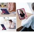 thumbnail image 4 of Dteck Case for iPad Pro 13 inch 2024,Shockproof Silicone + PC 3-Layer Protection Kickstand Case Heavy Duty Cover for iPad Pro 13-in. (M4) 2024,Navy+Rose, 4 of 6