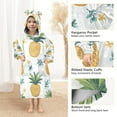 thumbnail image 3 of FORMRS Wearable Blanket Hoodie with Sleeves for Kids Cozy Flannel Sweatshirt, Pineapple, 3 of 7