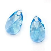 Swarovski Crystal, #6106 Pear Pendant 16mm, 2 Pieces, Aquamarine