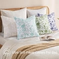 thumbnail image 3 of linely Floral Throw Pillow Covers 20"x20"" Set of 2, Rust Vintage Block Print Linen Fall Pillow Covers, Rustic Neutral Toile Farmhouse Decorative Square Pillowcases for Couch Sofa, 3 of 4