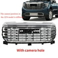 thumbnail image 2 of JX RACING Front Upper Grille Compatible with 2022 2023 2024 GMC Sierra 1500 Grill W/Camera Hole Chrome, 2 of 7