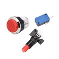 thumbnail image 3 of Juego Botón de Presión Redondo de 33 mm Interruptor Iluminado LED de 12V con Microinterruptor para Juegos de Video de Arcade Rojo, 1 pieza, 3 of 5