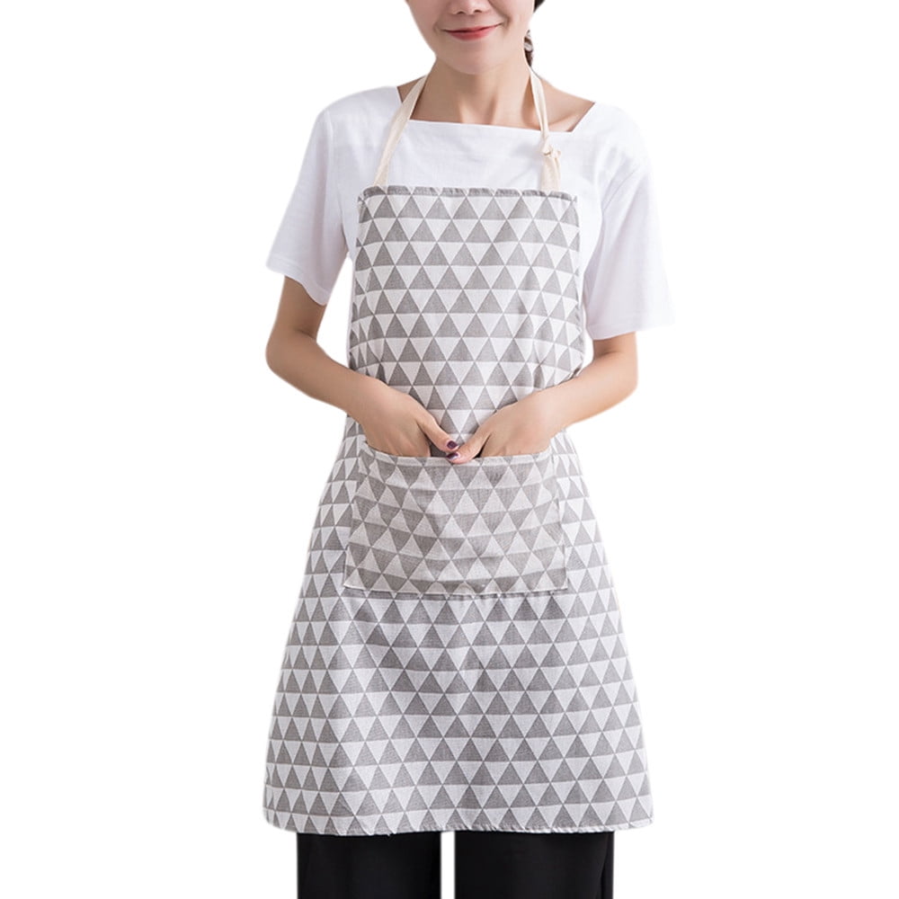 Fashion Men Women Solid Cooking Kitchen Restaurant Bib Apron Dress with Pocket