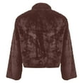 thumbnail image 6 of Yigetop Faux Fur Jacket Women Women's Fashion Cropped Faux Jacket Shaggy Warm Open Front Cardigan Coat Casual Long Sleeve Outerwear Fuzzy Jackets for Women Brown 3XL, 6 of 6