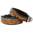thumbnail image 2 of Large 21''- 25'' Padded Leather Dog Collar Floral Hand Tooled 60HR05, 2 of 4