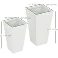 thumbnail image 3 of Outsunny Set of 2 Outdoor Flower Pots with Drainage Holes, White, 3 of 10