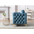 thumbnail image 3 of Modern Armchair Tufted Button Accent Chair Club Chair with Steel Legs for Living Room Bedroom, 3 of 10