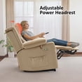 thumbnail image 5 of MCombo Lay Flat Triple Motor Power Lift Recliner Chair for Elderly, Adjustable Headrest, Fabric(Beige), 5 of 10