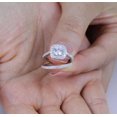 thumbnail image 4 of Forever Jewels 3CT Round Cut Moissanite Bridal Engagement Ring Set 14K White Gold Plated, 4 of 5