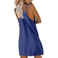 thumbnail image 4 of Avtoify Fashion Women's Fashion V-Neck Sleeveless Solid Pockets Button Pullover Dress, 4 of 6