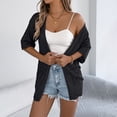 thumbnail image 6 of FRSASU Women's Crochet Knit Cardigan Sweaters Short Sleeve Open Front Kimonos Boho Lightweight Cardigans Tops Black, 6 of 8