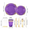 thumbnail image 6 of 200Pcs Multi-Use Purple and Gold Plastic Dinnerware, 6 of 9