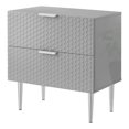 thumbnail image 1 of Inspired Home Decor Canada Wood Side Table Nightstand in Gray/Chrome, 1 of 8